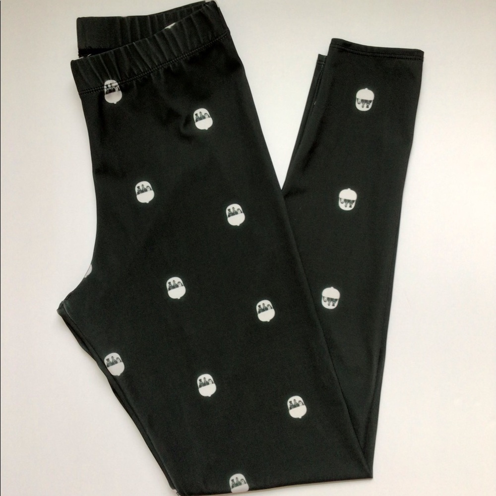 Disney Haunted Mansion Hitchhiking Ghosts Doombuggy Black Leggings Womens Med